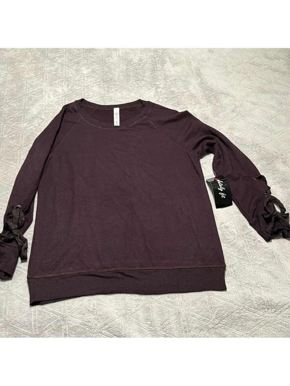 absolute fit women's purple plum  crew neck sweater